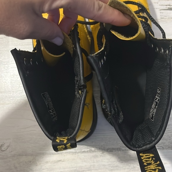 Dr Martens Yellow Combat Boots Size 4 - Picture 10 of 12